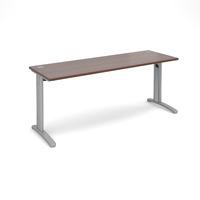 structure cable managed slimline rectangular desk walnut 1800mm silver ...