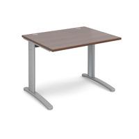 structure cable managed rectangular desk walnut 1000mm silver frame