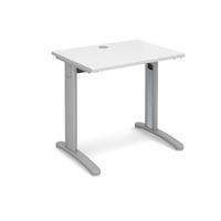 Structure Cable Managed Slimline Rectangular Desk White 800mm Silver Frame