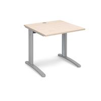 structure cable managed rectangular desk maple 800mm silver frame