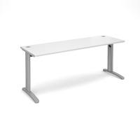 Structure Cable Managed Slimline Rectangular Desk White 1800mm Silver Frame