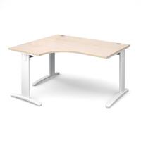 Structure Cable Managed Deluxe Ergonomic Desk Maple Left Handed 1400mm White Frame