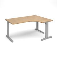 structure cable managed deluxe ergonomic desk oak right handed 1600mm  ...