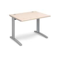 Structure Cable Managed Rectangular Desk Maple 1000mm Silver Frame