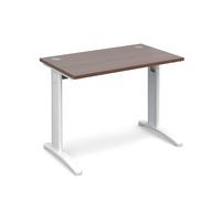 Structure Cable Managed Slimline Rectangular Desk Walnut 1000mm White Frame