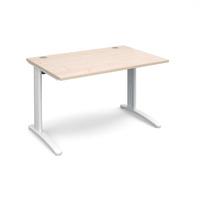 Structure Cable Managed Rectangular Desk Maple 1200mm White Frame