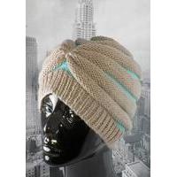 Stripe Beehive Turban Hat by MadMonkeyKnits (522) - Digital Version