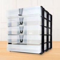 Storage Solutions A4 Flat Pack Stak with 3 A4 boxes, 2 A4 Slim and the Crafty Tool Box 407612