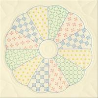 Stamped Ecru Quilt Blocks 18X18 6/Pkg-Interlocking Dresden Circle 243340