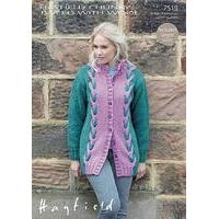 stand up neck coat in hayfield chunky tweed 7519