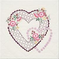 Stamped Quilt Blocks 18X18 6/Pkg-Twin Rose 243003