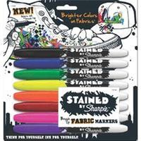 Stained By Sharpie Fabric Markers 8/Pkg-Assorted colours 246012