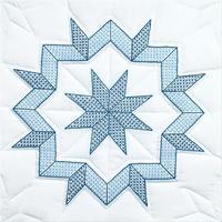 Stamped White Quilt Blocks 18X18 6/Pkg-Kaleidoscope Star 243199