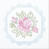 Stamped White Quilt Blocks 18X18 6/Pkg-Rose 272413