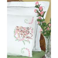 stamped pillowcases with white perle edge 2pkg mare colt 243420