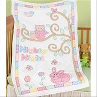 Stamped White Quilt Crib Top 40X60-Owl And Friends 262648