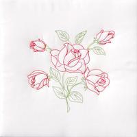 Stamped White Quilt Blocks 18X18 6/Pkg-Long Stem Rose 243343