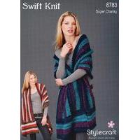 striped wrap in stylecraft swift knit super chunky 8783