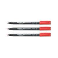 Staedtler Lumocolour 318 0.6mm Permanent Universal Pen Red 1 x Pack of