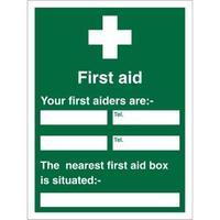 Stewart Superior KS008SRP Screw Plastic Sign 450x600 - First Aiders