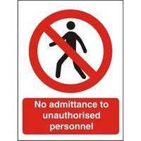 Stewart Superior P109SRP Screw Plastic Sign 300x400 - No admittance to