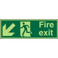 Stewart Superior PACSP122 Screw Acrylic Sign 450x150 - Fire Exit - Man