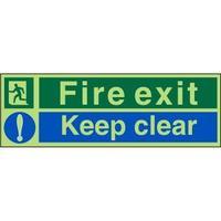 Stewart Superior PSP126SRP Screw Plastic Sign 600x200 - Fire Exit -