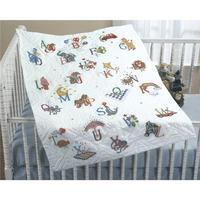 Stamped Cross Stitch Baby Quilt Top 34X43-Alphabet Dreams 207917