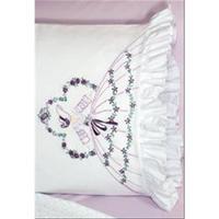 Stamped Lace Edge Pillowcase 30X20 2/Pkg-Somba Lady 230074