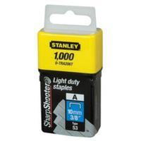 Stanley 10mm Light Duty Staples 1 x Pack of 1000 Staples 0-TRA206T