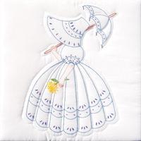 Stamped White Quilt Blocks 18X18 6/Pkg-Parasol Lady 243182