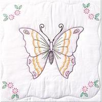 Stamped White Quilt Blocks 18X18 6/Pkg-Butterfly 243189