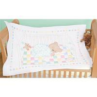 Stamped White Quilt Crib Top 40X60-Snuggly Teddy 243470