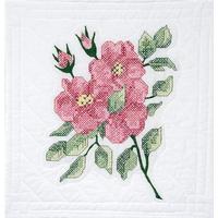 Stamped Quilt Blocks 18X18 6/Pkg-Red Roses 242995