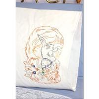 Stamped Perle Edge Pillowcase 30X20 2/Pkg-Cat & Kitten 242952