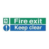 stewart superior sp126pvc self adhesive pvc sign 450x150mm fire exit