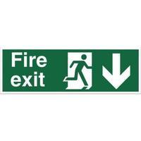 stewart superior ns007 self adhesive vinyl sign 600x200mm fire exit