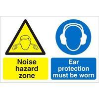 Stewart Superior CON033FB Screw PVC Sign 600x450 - Noise Hazard Zone