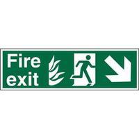 Stewart Superior HSP123SRP Screw Plastic Sign 600x200 - Fire Exit -