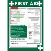 Stewart Superior HS014 Screw Polypropylene Sign - First Aid Basic