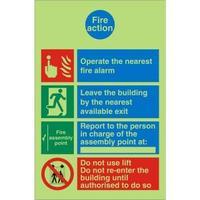 Stewart Superior PM031SRP Screw Plastic Sign 200x300 - Fire Action