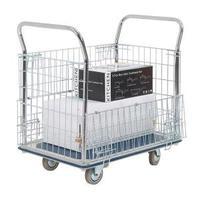 Steel Platform Truck with Chrome Plated Mesh Panels 300kg Capacity