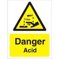 Stewart Superior W0207SRP Screw Plastic Sign 300x400 - Danger - Acid