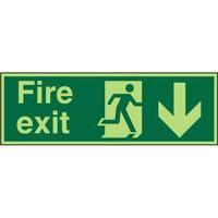 Stewart Superior PSP124SRP Screw Plastic Sign 450x150 - Fire Exit -