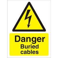 Stewart Superior W0262SRP Screw Plastic Sign 300x400 - Danger - Buried