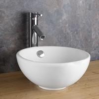 Stabia 31.5cm Counter Mounted Round Ceramic White Washbasin