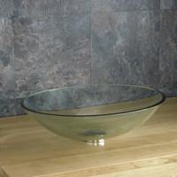 Stunning Oval Clear Glass Monza 47 x 36cm Bathroom Basin