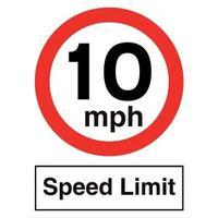 Stewart Superior KS012 Polypropylene Sign 450x600mm - 10mph Speed