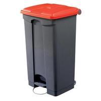 Straight EcoStep Recycling Bin 90 Litre Red LidGrey Bin