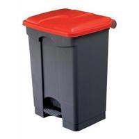 straight ecostep recycling bin 45 litre red lidgrey bin